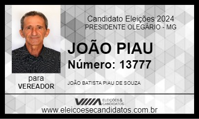 Candidato JOÃO PIAU 2024 - PRESIDENTE OLEGÁRIO - Eleições