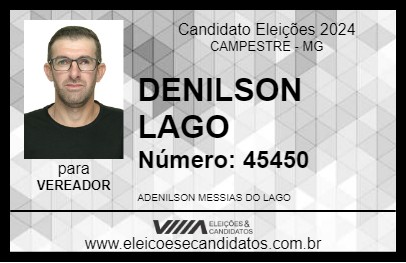 Candidato DENILSON LAGO 2024 - CAMPESTRE - Eleições