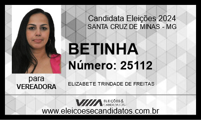 Candidato BETINHA 2024 - SANTA CRUZ DE MINAS - Eleições