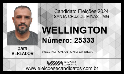 Candidato WELLINGTON 2024 - SANTA CRUZ DE MINAS - Eleições