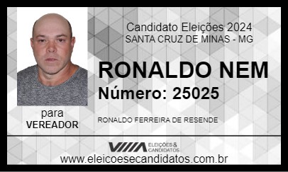 Candidato RONALDO NEM 2024 - SANTA CRUZ DE MINAS - Eleições