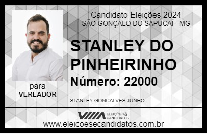 Candidato STANLEY DO PINHEIRINHO 2024 - SÃO GONÇALO DO SAPUCAÍ - Eleições