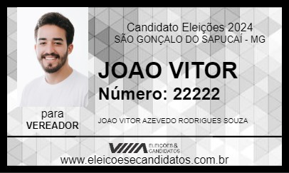 Candidato JOAO VITOR 2024 - SÃO GONÇALO DO SAPUCAÍ - Eleições