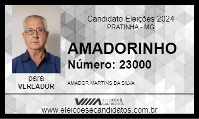 Candidato AMADORINHO 2024 - PRATINHA - Eleições