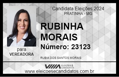 Candidato RUBINHA MORAIS 2024 - PRATINHA - Eleições