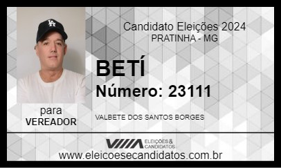 Candidato BETÍ 2024 - PRATINHA - Eleições