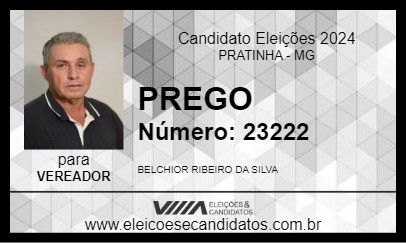 Candidato PREGO 2024 - PRATINHA - Eleições