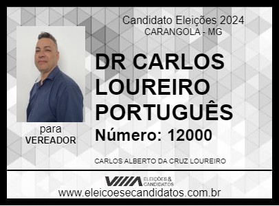 Candidato DR CARLOS LOUREIRO PORTUGUÊS 2024 - CARANGOLA - Eleições