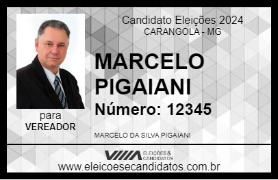 Candidato MARCELO PIGAIANI 2024 - CARANGOLA - Eleições