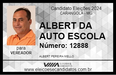 Candidato ALBERT DA AUTO ESCOLA 2024 - CARANGOLA - Eleições