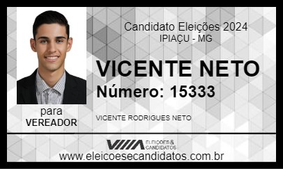 Candidato VICENTE NETO 2024 - IPIAÇU - Eleições