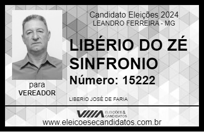 Candidato LIBÉRIO DO ZÉ SINFRONIO 2024 - LEANDRO FERREIRA - Eleições