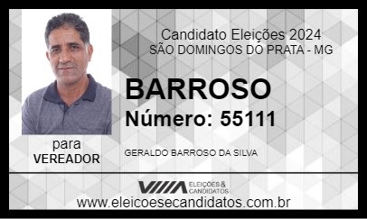 Candidato BARROSO 2024 - SÃO DOMINGOS DO PRATA - Eleições