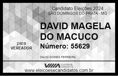 Candidato DAVID MAGELA DO MACUCO 2024 - SÃO DOMINGOS DO PRATA - Eleições