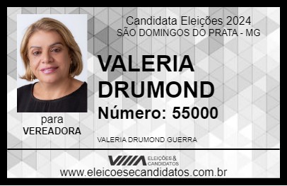 Candidato VALERIA DRUMOND 2024 - SÃO DOMINGOS DO PRATA - Eleições