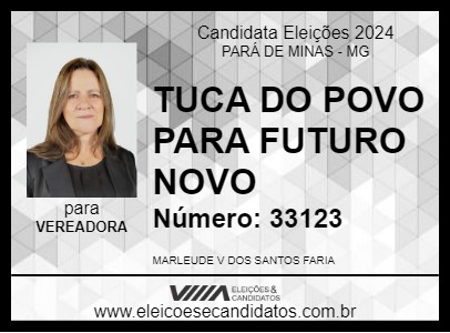 Candidato TUCA DO POVO PARA FUTURO NOVO 2024 - PARÁ DE MINAS - Eleições