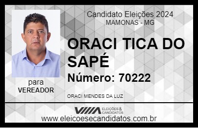 Candidato ORACI TICA DO SAPÉ 2024 - MAMONAS - Eleições