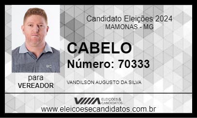 Candidato CABELO 2024 - MAMONAS - Eleições