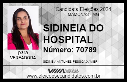 Candidato SIDINEIA DO HOSPITAL 2024 - MAMONAS - Eleições