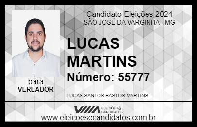 Candidato LUCAS MARTINS 2024 - SÃO JOSÉ DA VARGINHA - Eleições