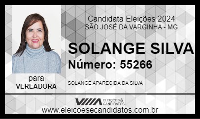 Candidato SOLANGE SILVA 2024 - SÃO JOSÉ DA VARGINHA - Eleições