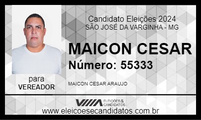 Candidato MAICON CESAR 2024 - SÃO JOSÉ DA VARGINHA - Eleições