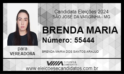 Candidato BRENDA MARIA 2024 - SÃO JOSÉ DA VARGINHA - Eleições