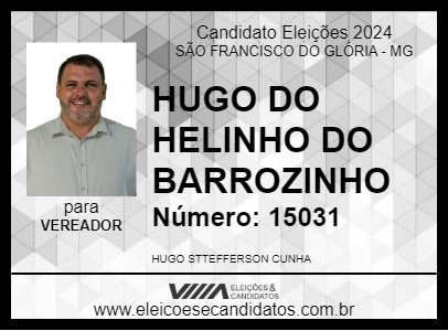 Candidato HUGO DO HELINHO DO BARROZINHO 2024 - SÃO FRANCISCO DO GLÓRIA - Eleições