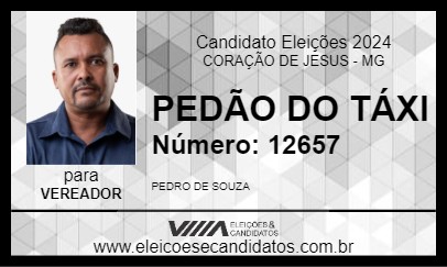 Candidato PEDÃO DO TÁXI 2024 - CORAÇÃO DE JESUS - Eleições