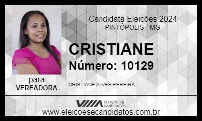 Candidato CRISTIANE 2024 - PINTÓPOLIS - Eleições