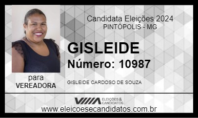 Candidato GISLEIDE 2024 - PINTÓPOLIS - Eleições