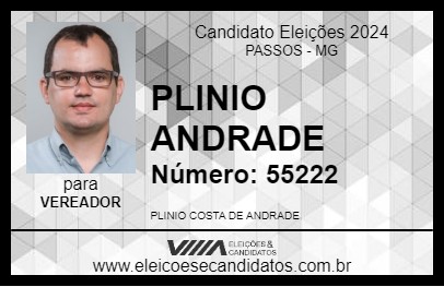 Candidato PLINIO ANDRADE 2024 - PASSOS - Eleições