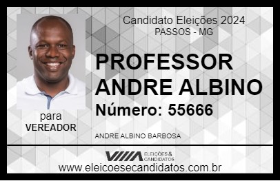 Candidato PROFESSOR ANDRE ALBINO 2024 - PASSOS - Eleições