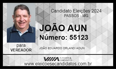 Candidato JOÃO AUN 2024 - PASSOS - Eleições