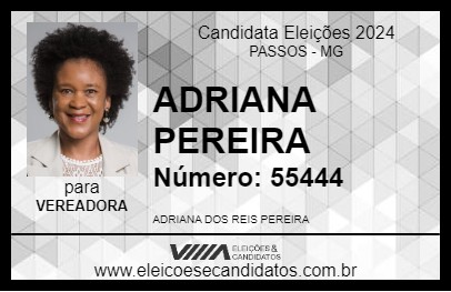 Candidato ADRIANA PEREIRA 2024 - PASSOS - Eleições