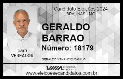 Candidato GERALDO BARRAO 2024 - BRAÚNAS - Eleições