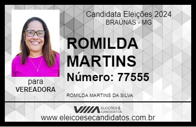 Candidato ROMILDA MARTINS 2024 - BRAÚNAS - Eleições