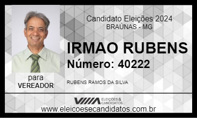 Candidato IRMAO RUBENS 2024 - BRAÚNAS - Eleições