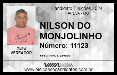 Candidato NILSON DO MONJOLINHO 2024 - ITAPEVA - Eleições