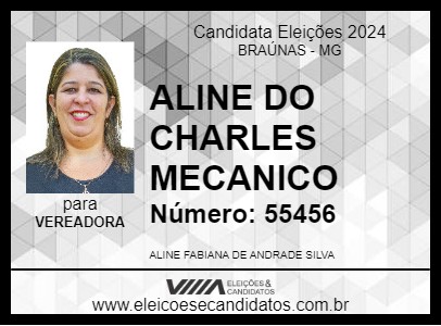 Candidato ALINE DO CHARLES MECANICO 2024 - BRAÚNAS - Eleições