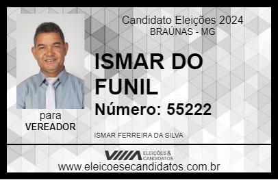 Candidato ISMAR DO FUNIL 2024 - BRAÚNAS - Eleições