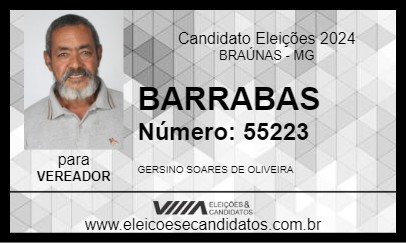 Candidato BARRABAS 2024 - BRAÚNAS - Eleições