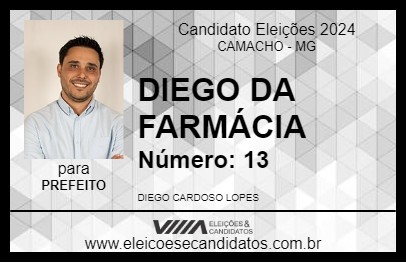 Candidato DIEGO DA FARMÁCIA 2024 - CAMACHO - Eleições