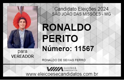 Candidato RONALDO PERITO 2024 - SÃO JOÃO DAS MISSÕES - Eleições