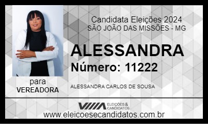 Candidato ALESSANDRA 2024 - SÃO JOÃO DAS MISSÕES - Eleições