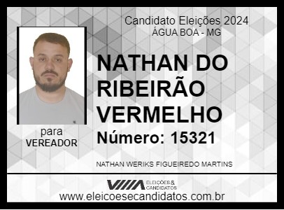 Candidato NATHAN DO RIBEIRÃO VERMELHO 2024 - ÁGUA BOA - Eleições