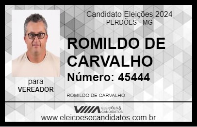 Candidato ROMILDO DE CARVALHO 2024 - PERDÕES - Eleições