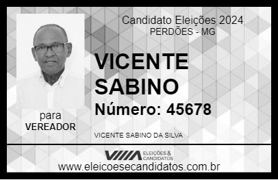 Candidato VICENTE SABINO 2024 - PERDÕES - Eleições