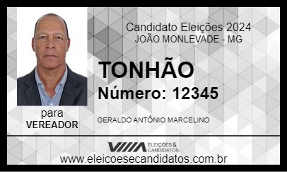 Candidato TONHÃO 2024 - JOÃO MONLEVADE - Eleições