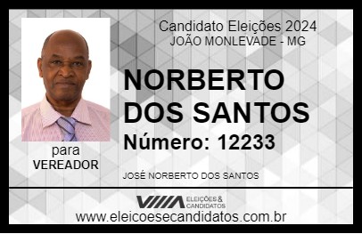 Candidato NORBERTO DOS SANTOS 2024 - JOÃO MONLEVADE - Eleições